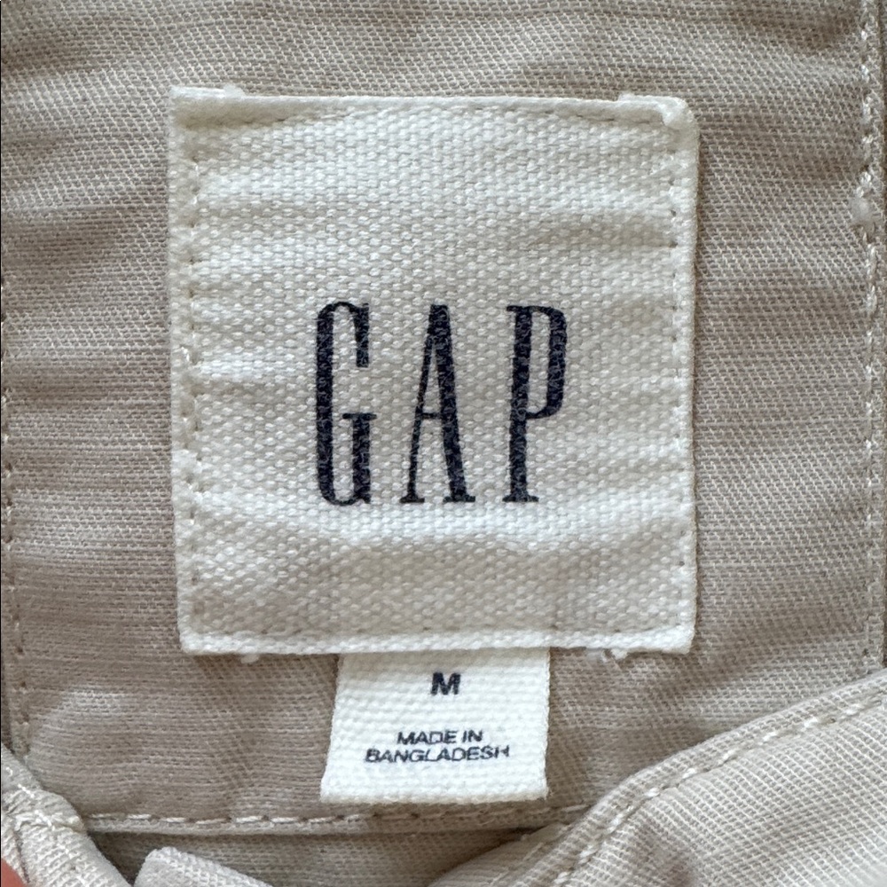Gap Tan Button-Up Jacket With Pleated Bottom Size… - image 5
